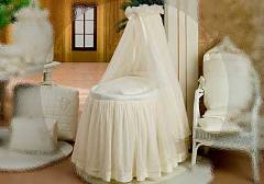 25V.160BIANCO Балдахин "Сладости" из коллекции "4 времени года" для кроватки с бантом и  вышивкой